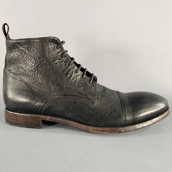 PAUL SMITH Size 12 Black Leather Lace-Up Ankle Boots main image 8